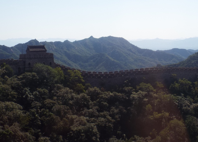A view of the mountains and the Great Wall.