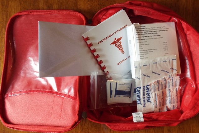 FRIO Carry case and medical documents needed for travel.