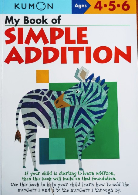 Simple Addition book cover by Kumon.