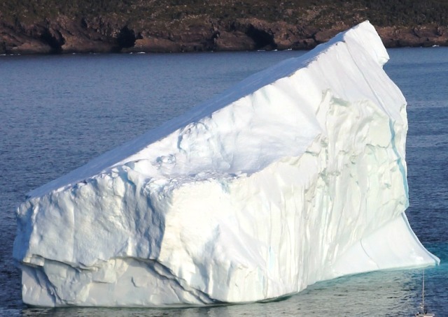 White wedge shaped iceberg
