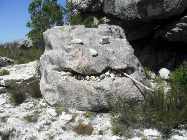 A face made from rocks