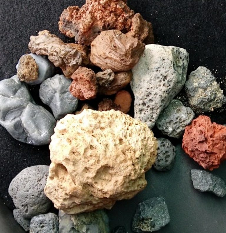 Igneous rocks of many colors from Iceland