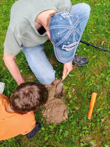 Metal Detecting and digging for treasure