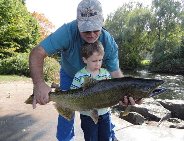 Small boy Large salmon