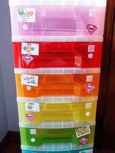 Work Box System for homeschool organization