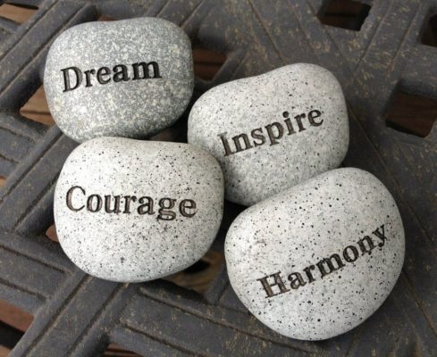 Rocks with inspirational messages