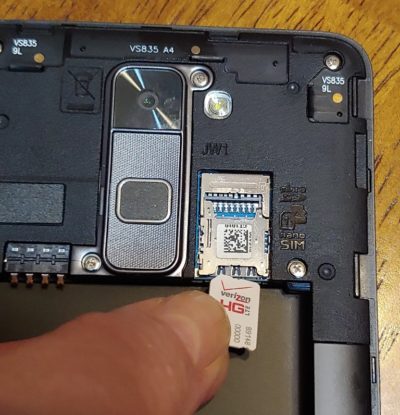 Inserting a SIM card