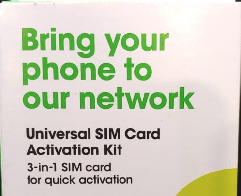 Photo of a SIM card package