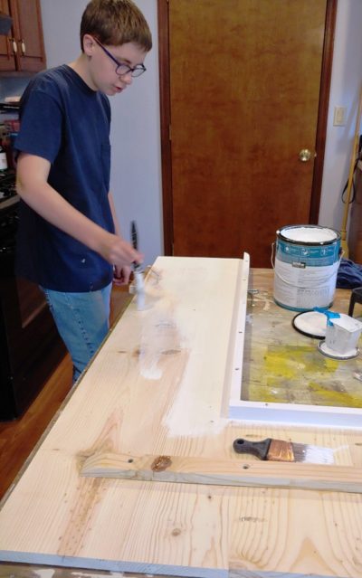 Painting Pantry shelving