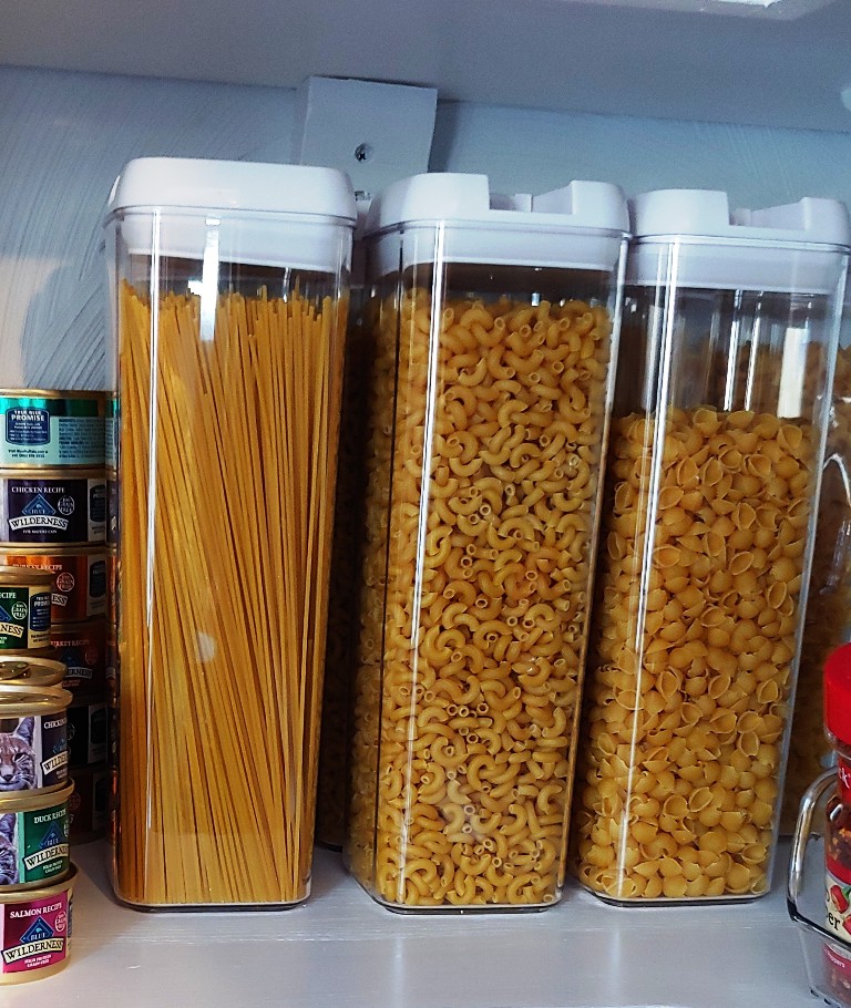 Pantry Organization: Clear Pasta Containers
