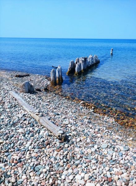 Lake Superior Beach behind the Great Lakes Shipwreck Museum